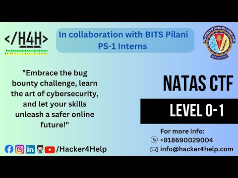 Over the wire natas Walkthrough-Level-0-1 |CTF challenges|web application pen testing | Hacker4Help