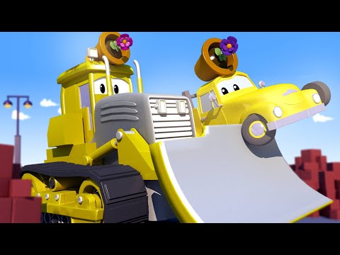 Le Lavage Auto de Tom la Dépanneuse -  Billy le bulldozer - La Ville des Voitures 🚓 🚒 Dessin animé