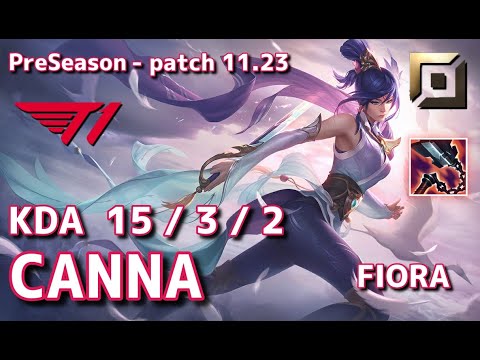 【KRサーバー/M1】T1 Canna フィオラ(Fiora) VS HLE DuDu グウェン(Gwen) TOP - Patch11.23 KR Ranked【LoL】