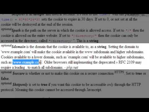Advanced PHP Tutorial | Cookies
