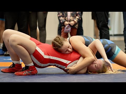 U17 Kristella Kuuseste (EST) vs Eevi Salonen (FIN) 73kg. Women girls youth wrestling. B-cam-m
