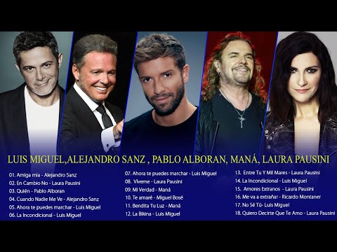 Luis Miguel,Alejandro Sanz , Pablo Alboran, Maná, Laura Pausini: Best Songs 2022
