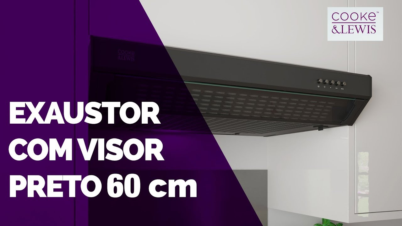 Exaustor com visor preto 60 cm Cooke & Lewis