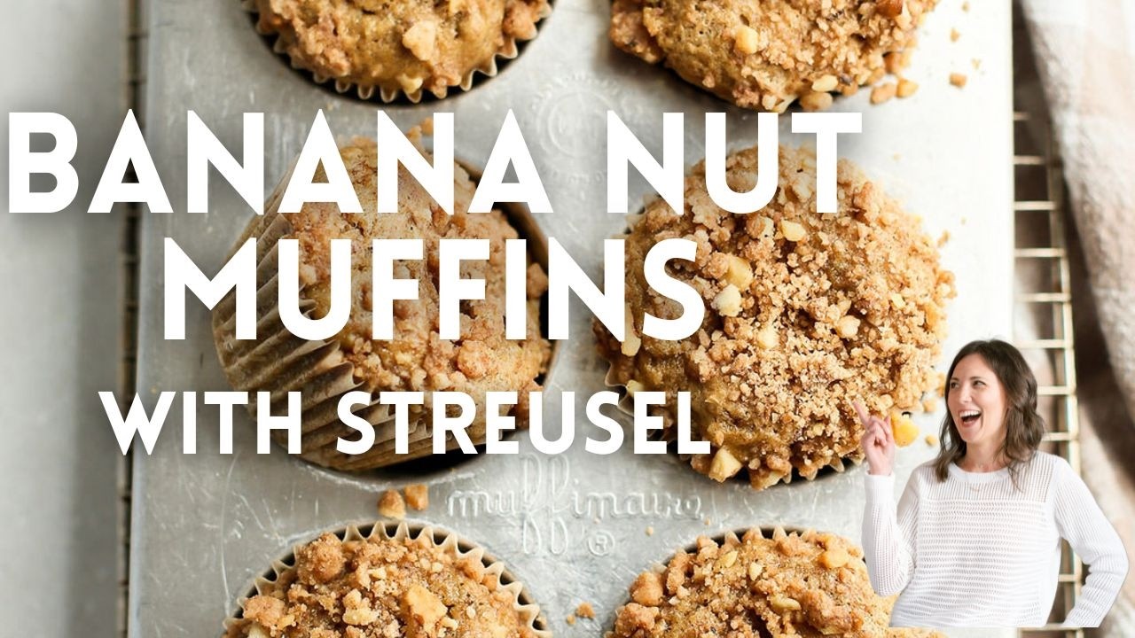 Banana Nut Muffins with Streusel Topping -- Small Batch Recipe