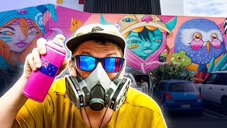 My FIRST MURAL in New Zealand! (Huge!)