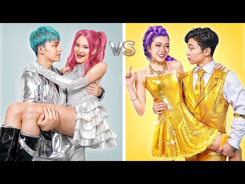 KPop Demon Hunters Love Story! Gold vs Silver Couple! Huntrix Fall In Love With Saja Boys