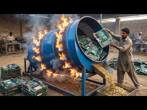 Revealing The SPECIAL TECHNIQUE Of A Pakistani Man To EXTRACT GOLD From Used Motherboard Waste