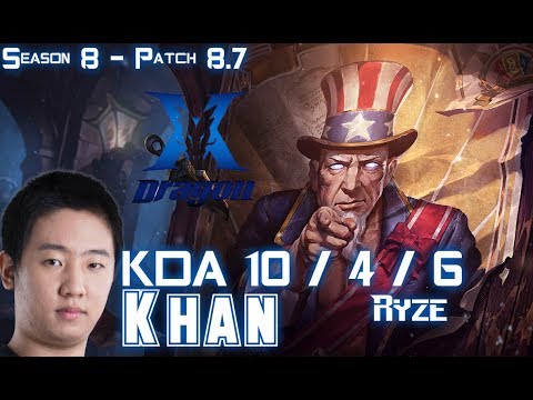 KZ Khan RYZE vs AKALI Top - Patch 8.7 KR Ranked