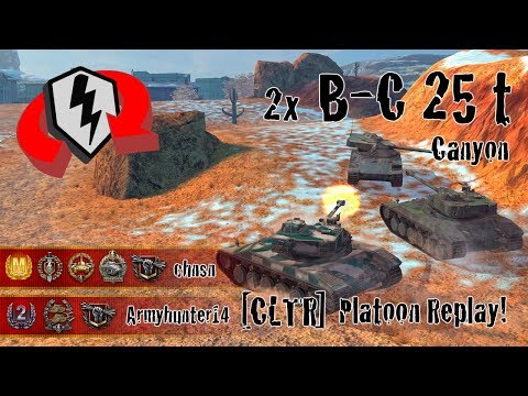 World of Tanks Blitz Replays - B-C 25 t (x2) Platoon at Canyon w/ chnsn & Armyhunter14 [CLTR]