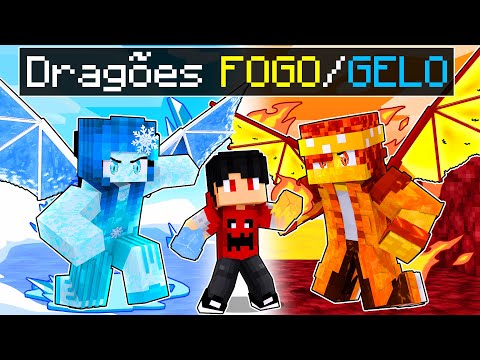P3DRU foi ADOTADO pelos FÁMILIA DRAGÃO FOGO E GELO no Minecraft