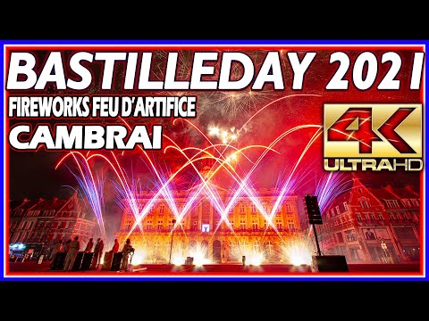 ⁽⁴ᴷ⁾ Fireworks Bastille day 2021 Cambrai, France - Feu D'artifice - P O K 2.0 Lux Factory -