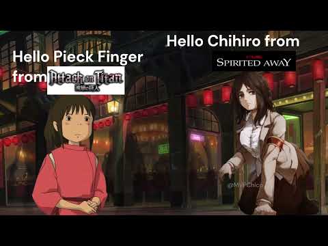 Pieck Finger from Attack on Titan and Chihiro from Spirited Away - Running in the 90s