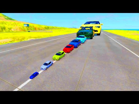 Big & Small Cars Vs Hammer Car lightning Mcqueen - BeamNG.Drive #1