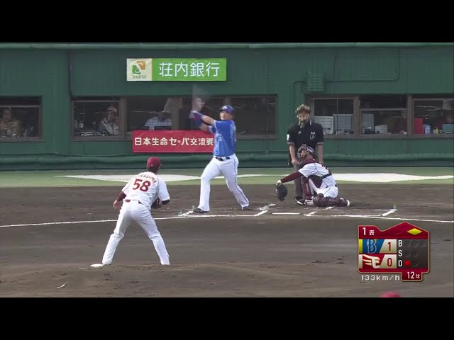 【1回表】イーグルス・辛島がベイスターズ・筒香に特大の一発を浴びる 2017/6/6 E-DB