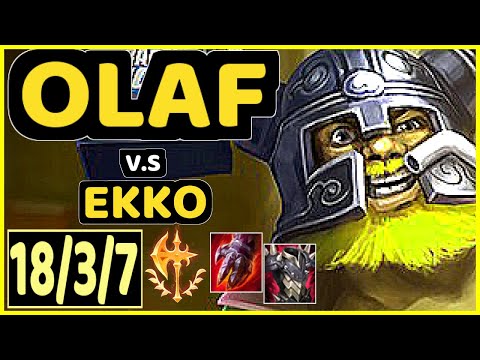 MULKEONG (OLAF) vs EKKO - 18/3/7 KDA JUNGLE GAMEPLAY - KR Ranked GRANDMASTER