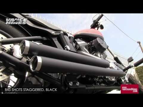 Vance & Hines Big Shots Staggered Exhaust For Harley Dyna 1991