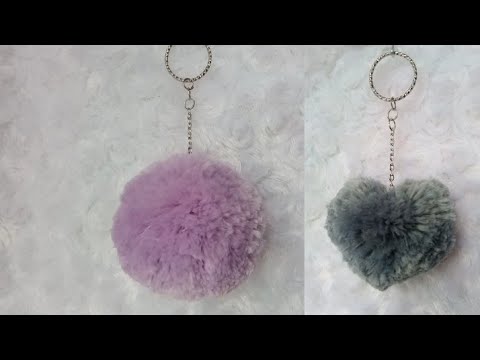 DIY PLUSH SIMPLE POMPOM KEYCHAIN IDEA || gantungan kunci pom pom simple