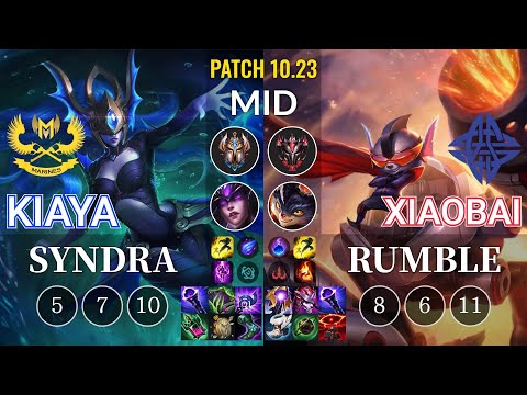 GAM Kiaya Syndra vs ES Xiaobai Rumble Mid - KR Patch 10.23