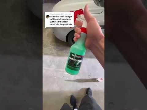 Vinegar and water is the only thing you need to clean 🤔 #autodetailing  #tirecleaner  #cardetailing