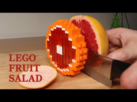 My favorite Lego Grapefruit Salad - Lego In Real Life / Lego Food / Stop Motion Cooking ＆ ASMR
