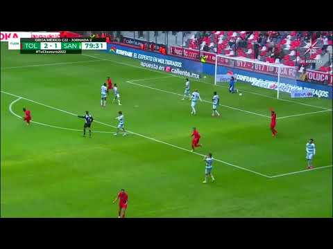 Gol de Diego Rigonato | Toluca 3 - 1 Santos | Liga BBVA MX - Grita México C22  - Jornada 2