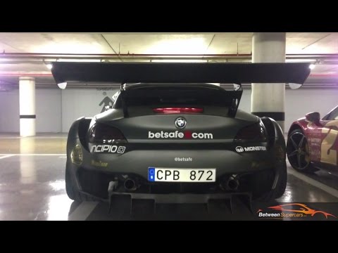 BMW Z4 GT3 Startup - Gumball 3000 2014 Miami2Ibiza Jens Byggmark - Team Betsafe