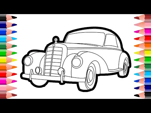 🚗🚗🚗 How to draw and color Classic Mercedes Car -🚗 Car coloring pages - 🚗 Car coloring for kids 🚗🚗🚗