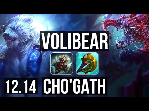 VOLIBEAR vs CHO'GATH (TOP) | 8/1/5, 600+ games, Dominating | EUW Master | 12.14
