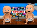 Baby PLAYS ROBLOX!
