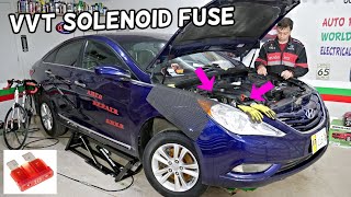 HYUNDAI SONATA INTAKE EXHAUST VVT SOLENOID FUSE LOCATION REPLACEMENT, VARIABLE TIMING FUSE