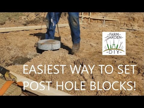 Best way to set post hole blocks or biscuits for pole barns! DIY