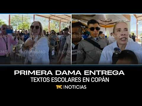 Primera Dama Entrega textos escolares en Copán