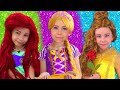 Alice Pretend Play As Disney Princesses The Bedtime stories For Kids