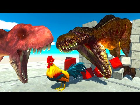 T-REX ZOMBIE ATTACK RUN AWAY FROM - Animal Revolt Battle Simulator