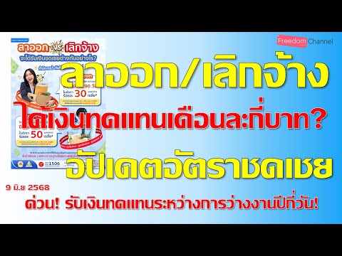 เงินชดเชยเลิกจ้าง และลาออก เงินว่างงานประกันสังคม68 อัปเดตอัตราชดเชย ได้กี่บาทนานกี่วัน