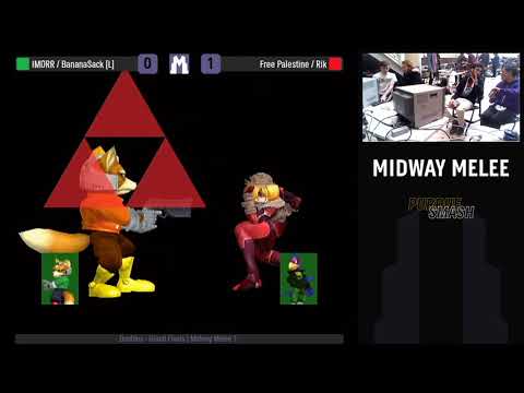Midway Melee 1 - Doubles - Grand Finals Up Next! - IMDRR / BananaSack [L] vs Free Palestine / Rik