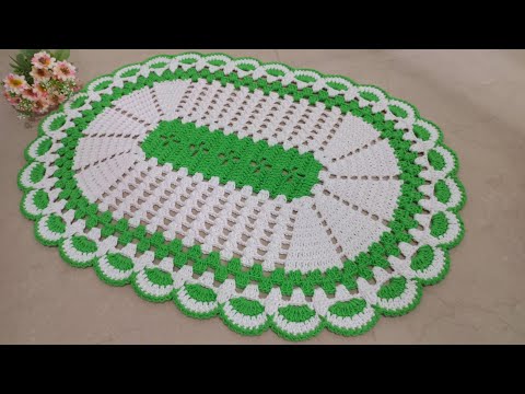 Oval Rug - Hope - Easy and Economical with Cross Stitch - Step by Step