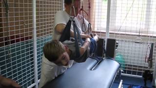 Ugle hands behind back push down on butt swing front and back