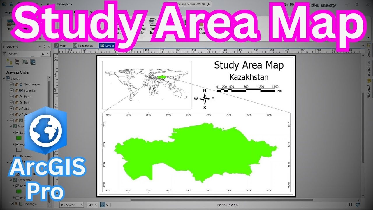 Study Area Mapping | Create Map Layout in ArcGIS Pro