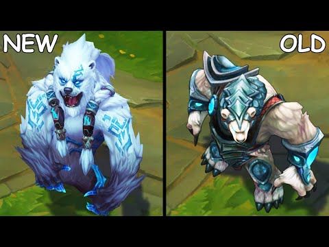 All Volibear Skins Rework NEW vs OLD Texture Comparison (League of Legends)