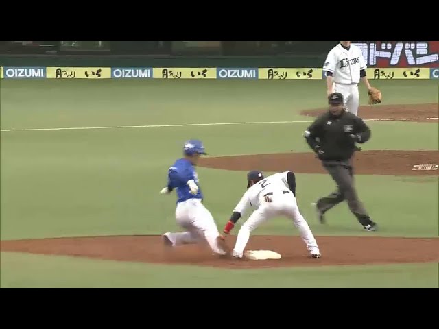 【3回表】ライオンズ・炭谷 盗塁阻止率No.1の肩!! 2015/3/21 L-DB