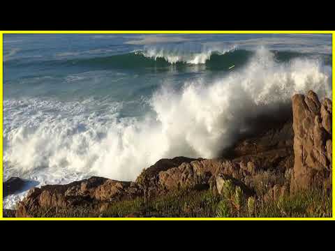 sounds of the ocean in stereo - HD - 60min ocean waves crashing into rocky shore