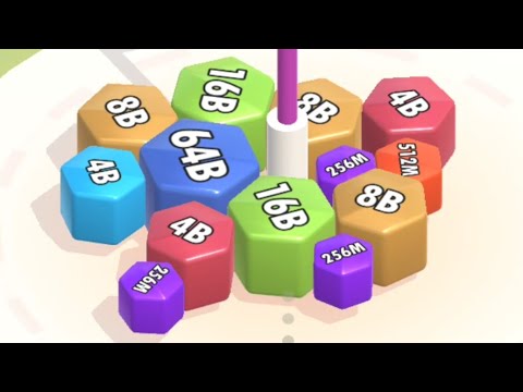 Merge Blocks 3D - 2048 Puzzle 🧩 Unlock 64B,128B iOS Android Gameplay Part 16 - Video Games Numbers