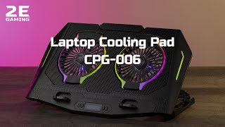 2E GAMING Laptop stand CPG-006, up to 17.3", 2xUSB-A, LCD/phone holder, RGB, black