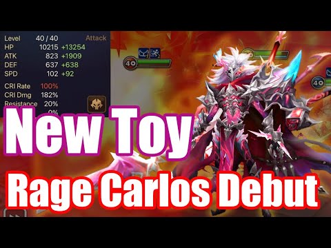 【Summoners War RTA】New Toy Rage Carlos Debut! He will be my new one shot monster💪💪💪
