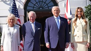 El rey Carlos III, recibido en la Casa Blanca por Donald Trump en el inicio de su visita de Estado
