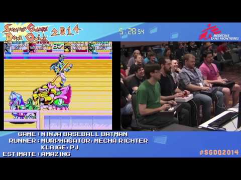Ninja Baseball Bat Man! by Murphagator, MechaRichter, Klaige and PJ in 30:40 - SGDQ2014 - Part 88