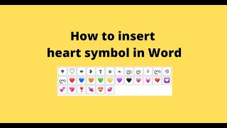 How to insert heart symbol in Word