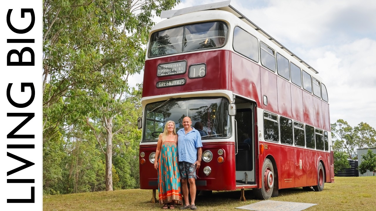 Vintage Double Decker Bus Becomes a Perfect Home on Wheels