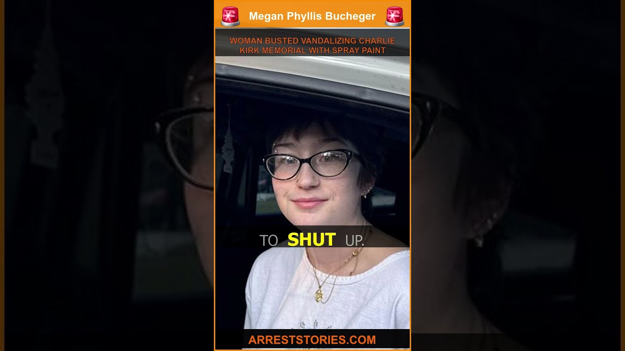 WOMAN BUSTED VANDALIZING CHARLIE KIRK MEMORIAL WITH SPRAY PAINT